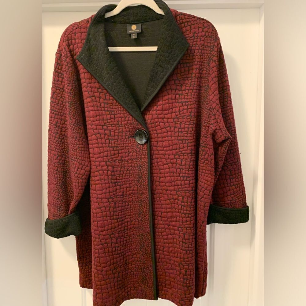 JM Collection Blazer Cardigan Jacket Topper Size XXL One Button Closure